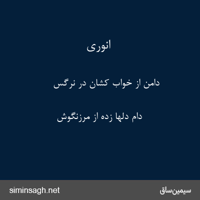 انوری - دامن از خواب کشان در نرگس