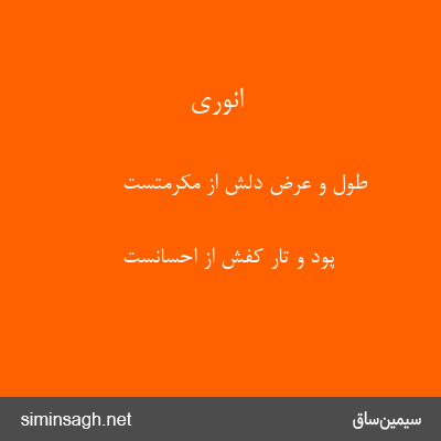 انوری - طول و عرض دلش از مکرمتست