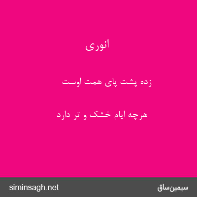 انوری - زدهٔ پشت پای همت اوست