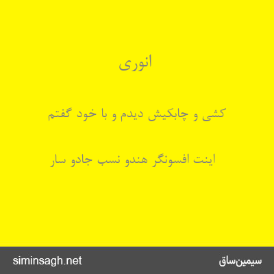 انوری - کشی و چابکیش دیدم و با خود گفتم