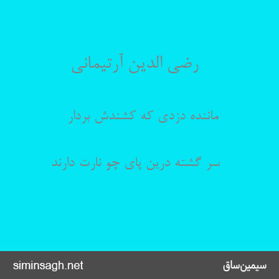 رضی الدین آرتیمانی - مانندهٔ دزدی که کشندش بردار