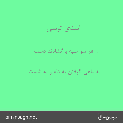 اسدی توسی - ز هر سو سپه برگشادند دست