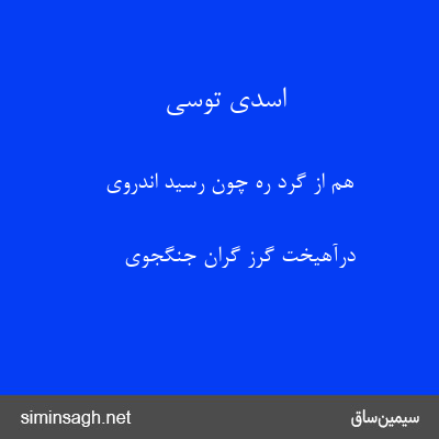 اسدی توسی - هم از گرد ره چون رسید اندروی