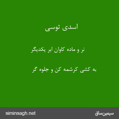 اسدی توسی - نر و ماده کاوان ابر یکدیگر