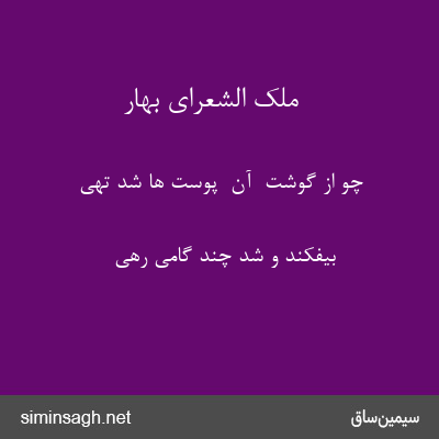 ملک الشعرای بهار - چو از گوشت  آن  پوست ها شد تهی