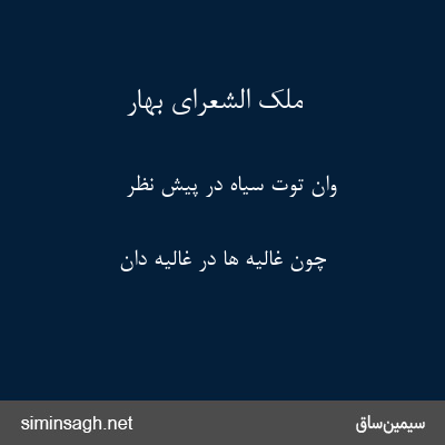 ملک الشعرای بهار - وان توت سیاه در پیش نظر