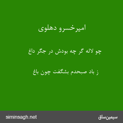 امیرخسرو دهلوی - چو لاله گر چه بودش در جگر داغ