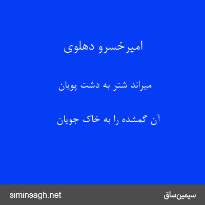 امیرخسرو دهلوی - میراند شتر به دشت پویان