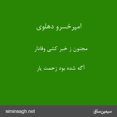 امیرخسرو دهلوی - مجنون ز خبر کشی وفادار