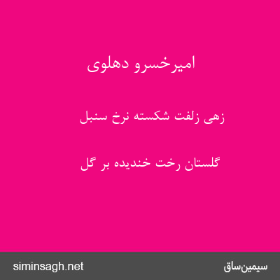 امیرخسرو دهلوی - زهی زلفت شکسته نرخ سنبل