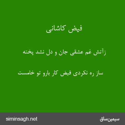 فیض کاشانی - زآتش غم عشقی جان و دل نشد پخته