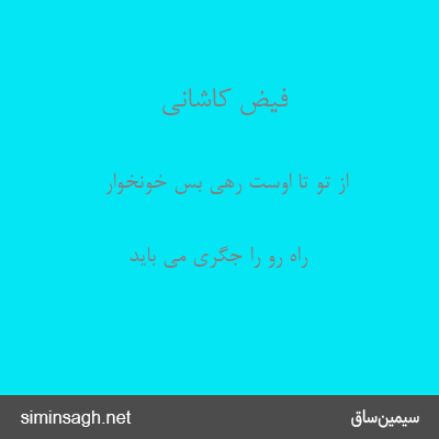 فیض کاشانی - از تو تا اوست رهی بس خونخوار