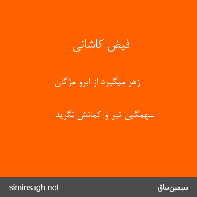 فیض کاشانی - زهر میگیرد از ابرو مژگان