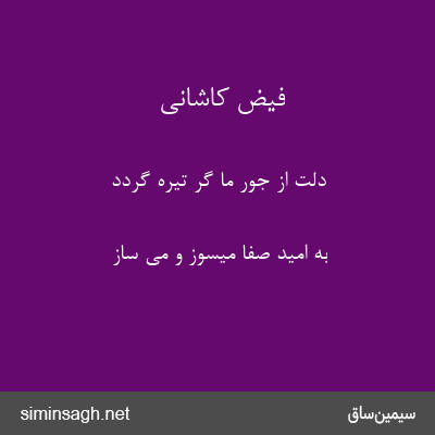 فیض کاشانی - دلت از جور ما گر تیره گردد