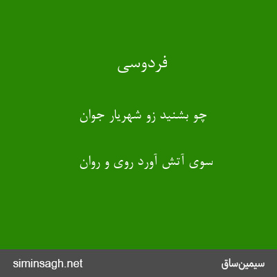 فردوسی - چو بشنید زو شهریار جوان