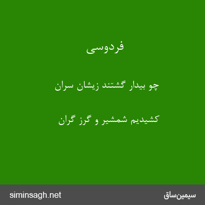 فردوسی - چو بیدار گشتند زیشان سران