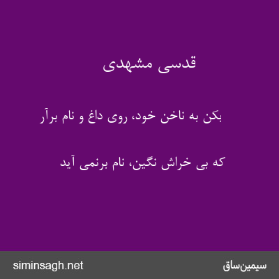 قدسی مشهدی - بکن به ناخن خود، روی داغ و نام برآر