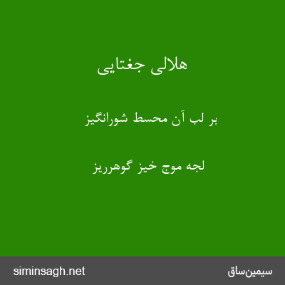 هلالی جغتایی - بر لب آن محسط شورانگیز