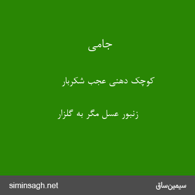 جامی - کوچک دهنی عجب شکربار