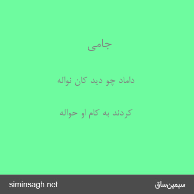 جامی - داماد چو دید کان نواله