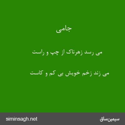 جامی - می رسد زهرناک از چپ و راست