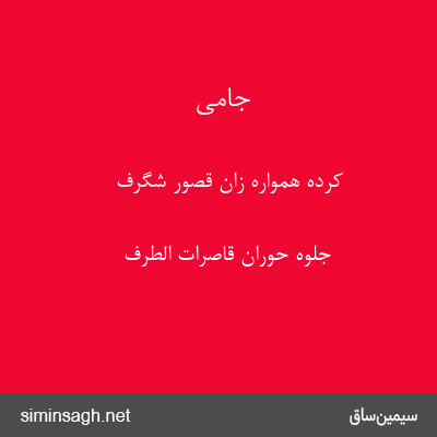 جامی - کرده همواره زان قصور شگرف