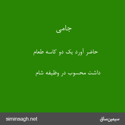 جامی - حاضر آورد یک دو کاسه طعام