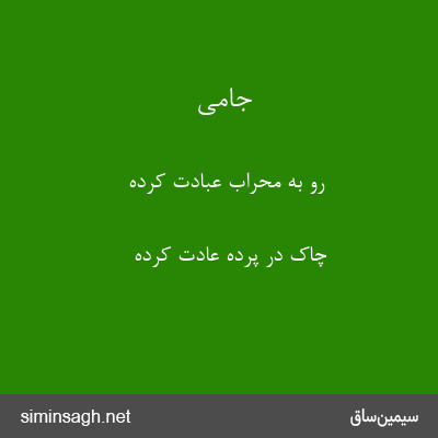 جامی - رو به محراب عبادت کرده