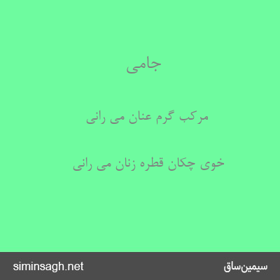 جامی - مرکب گرم عنان می رانی