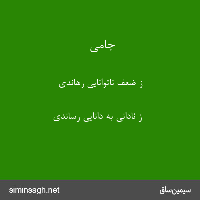 جامی - ز ضعف ناتوانایی رهاندی