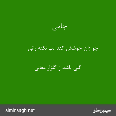 جامی - چو زان جوشش کند لب نکته رانی