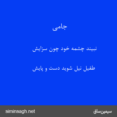 جامی - نبیند چشمه خود چون سزایش