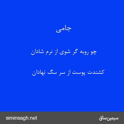 جامی - چو روبه گر شوی از نرم شادان