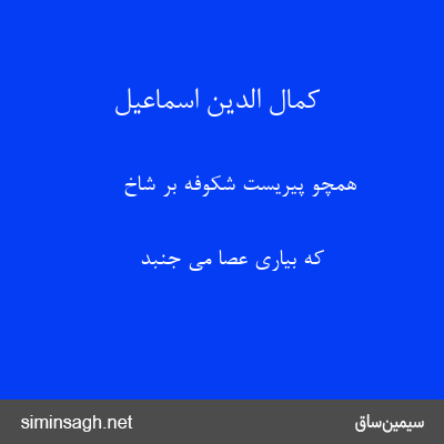 کمال الدین اسماعیل - همچو پیریست شکوفه بر شاخ