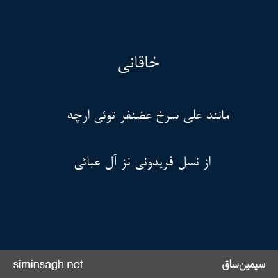 خاقانی - مانند علی سرخ عضنفر توئی ارچه