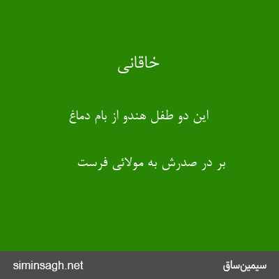 خاقانی - این دو طفل هندو از بام دماغ