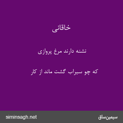 خاقانی - تشنه دارند مرغ پروازی