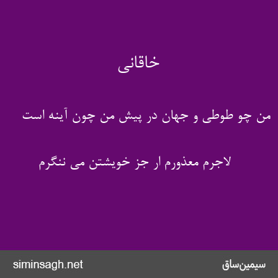 خاقانی - من چو طوطی و جهان در پیش من چون آینه است