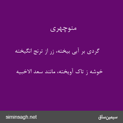 منوچهری - گردی بر آبی بیخته، زر از ترنج انگیخته