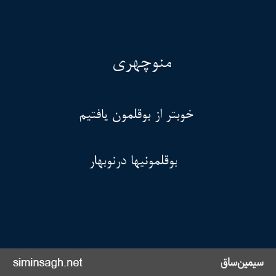 منوچهری - خوبتر از بوقلمون یافتیم