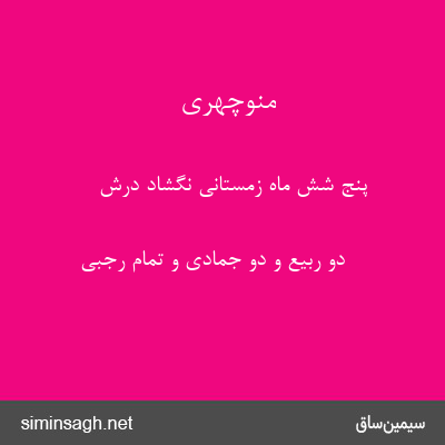 منوچهری - پنج شش ماه زمستانی نگشاد درش