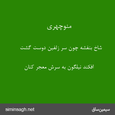 منوچهری - شاخ بنفشه چون سر زلفین دوست گشت