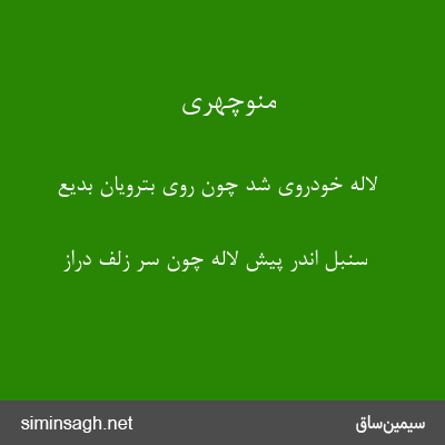 منوچهری - لالهٔ خودروی شد چون روی بترویان بدیع