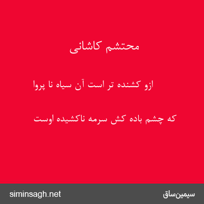 محتشم کاشانی - ازو کشنده تر است آن سیاه نا پروا