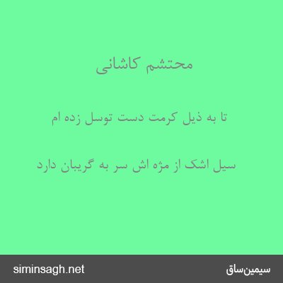 محتشم کاشانی - تا به ذیل کرمت دست توسل زده ام