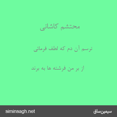 محتشم کاشانی - ترسم آن دم که لطف فرمائی