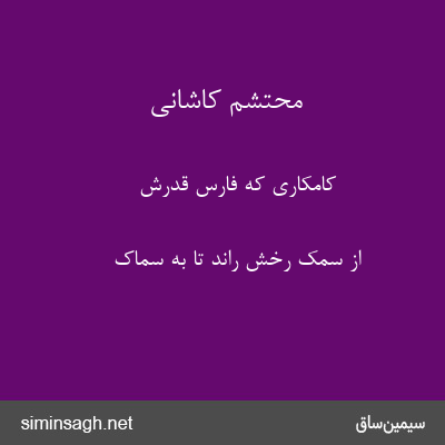 محتشم کاشانی - کامکاری که فارس قدرش