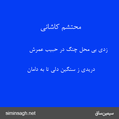 محتشم کاشانی - زدی بی محل چنگ در حبیب عمرش