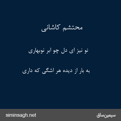 محتشم کاشانی - تو نیز ای دل چو ابر نوبهاری