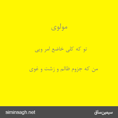 مولوی - تو که کلی خاضع امر ویی